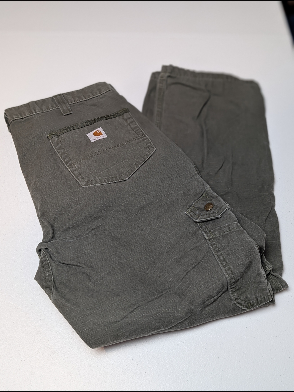 Carhartt B342 MOS 36x32 Moss Green Ripstop Cargo Double Knee Work Pants